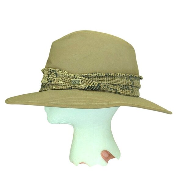 Dobbs Hat Canvas Backtrails Safari Fishing Structured Unisex Khaki Animal Print - Picture 1 of 7